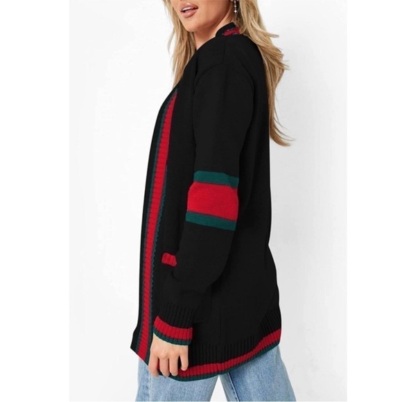 Knit Cardigan Sweater Color Block Chunky Open Front Size XL. Boho Chic NWOT - Picture 5 of 11